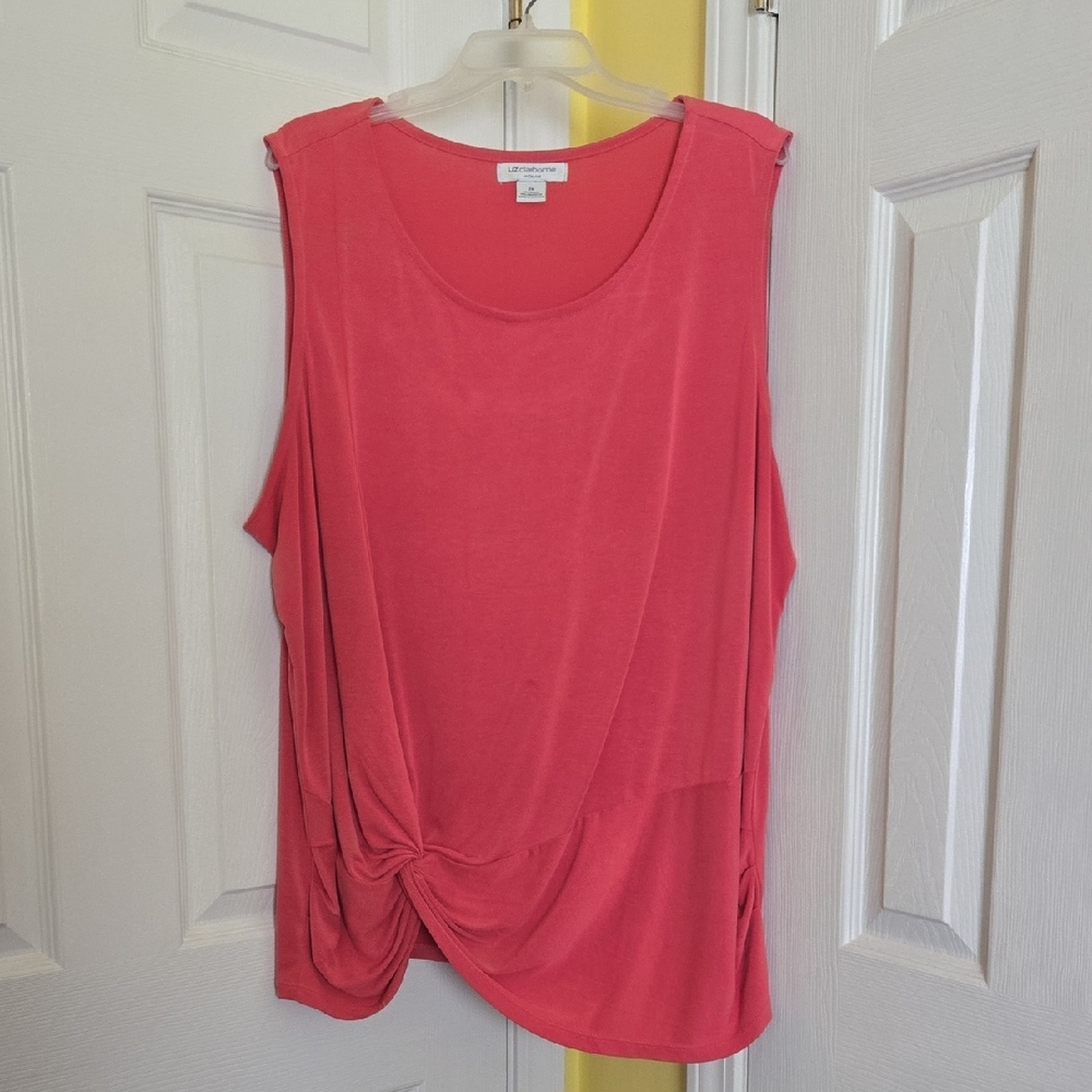 Liz Claiborne Coral Twist-Front Sleeveless Tank